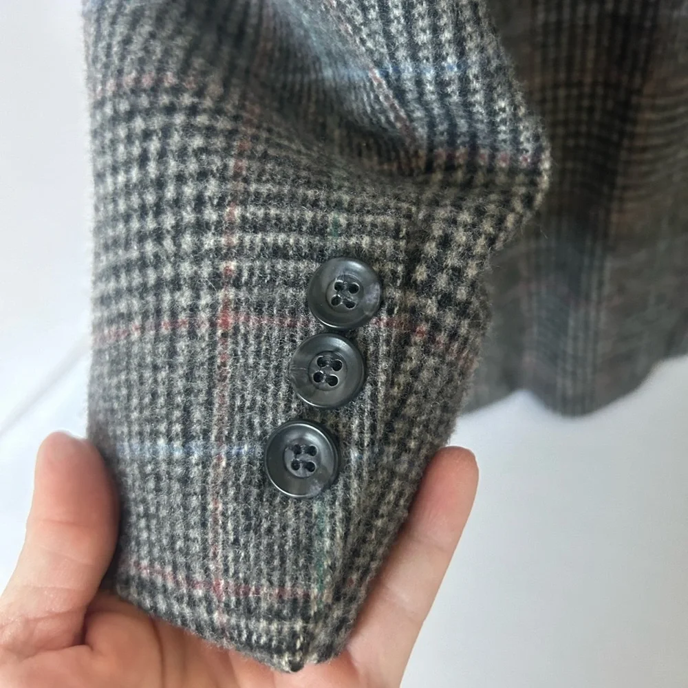 Gray Tweed Men's 40R Gray 1 Button Sports Coat Blazer Wool Vintage From‎ Rich’s
